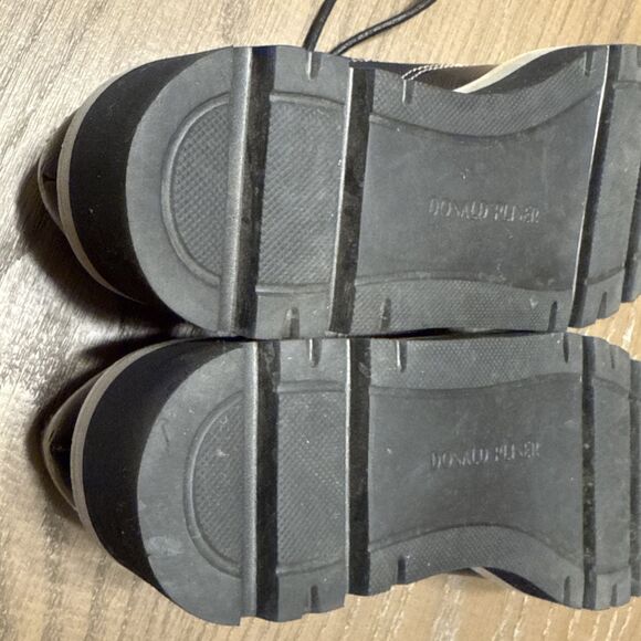 Donald Pliner Women's Black Loafer Wedge Size 6M Tandi Crinkle Patent Suede - Picture 7 of 9